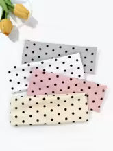 4pcs/set Ladies Polka Dot Print Wide-Edge Elastic Hair Band Face Makeup Sports Headband Stylish Hair Accessory for Women